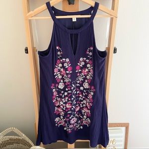 Francesca’s Miami Blue Embroidered Dress